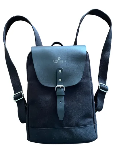 WIND & VIBES Rucksack Damen Schwarz Casual Freizeit Tasche