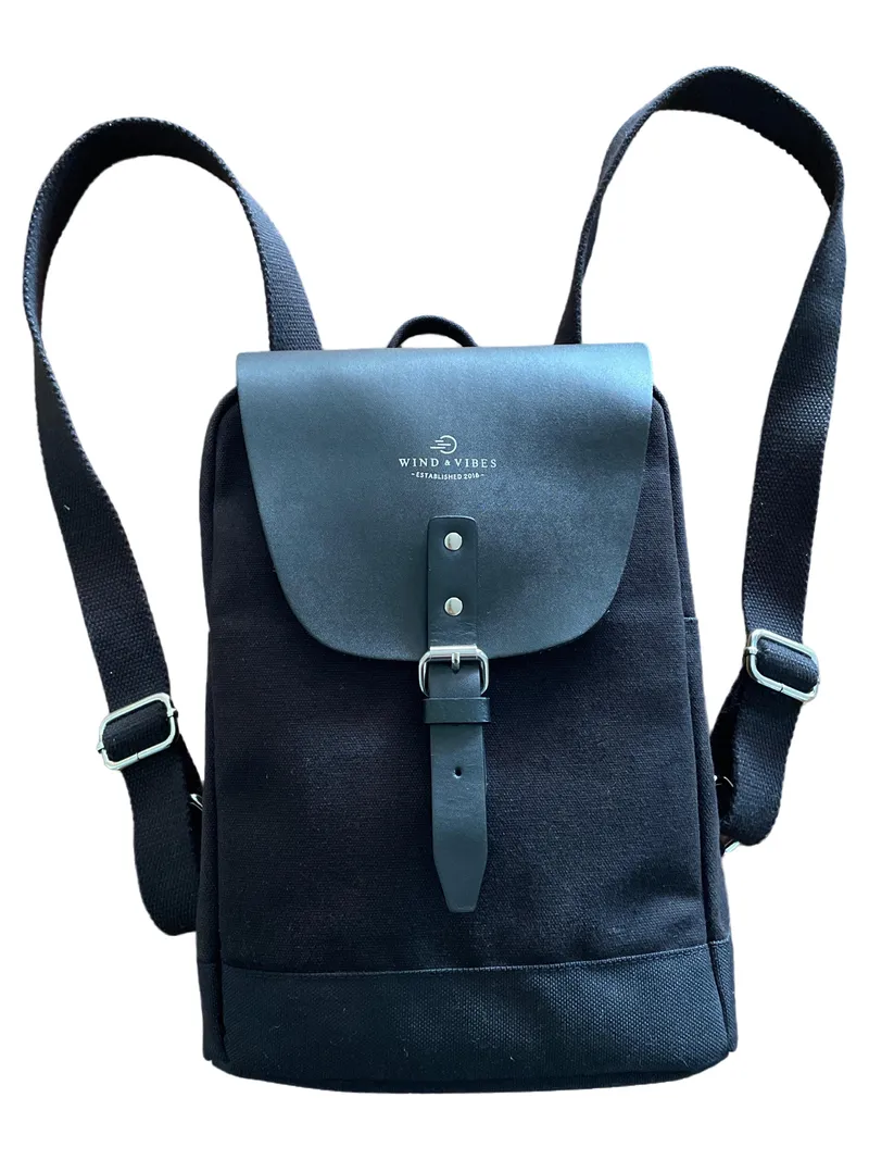 WIND & VIBES Rucksack Damen Schwarz Casual Freizeit Tasche 2