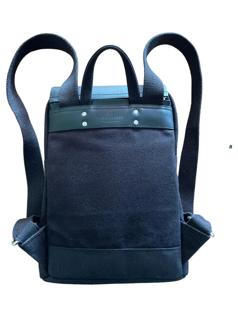 WIND & VIBES Rucksack Damen Schwarz Casual Freizeit Tasche 3