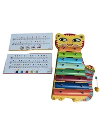 Djeco Xylophon Katze Musikinstrument Kinder Spielzeug Mehrfarbig Holz 1