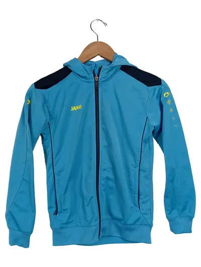JAKO Trainingsjacke Kinder Gr. 140 Blau Sportlich Kapuze Reißverschluss