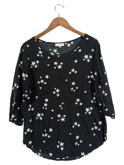 Greystone Damen Langarmshirt Gr. M Sterne Schwarz Weiß Casual