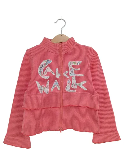 Cakewalk Mädchen Strickjacke Gr. 116 Pink Baumwolle Reißverschluss