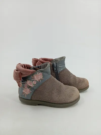 Chicco Mädchen Stiefelette Gr. 24 Mehrfarbig Schleife Blumenstickerei