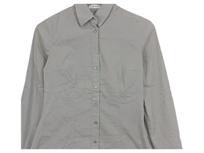 Orsay Damen Bluse Langarm Gestreift Grau Business Baumwolle Gr. 36
