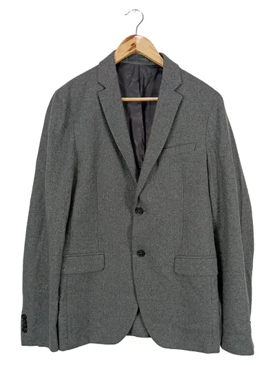 Calvin Klein Herren Blazer Gr. 48/M Grau Klassisch Wolle Sakko Business