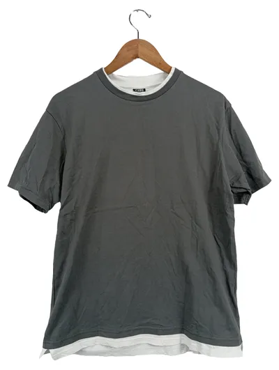 FSBN Herren T-Shirt Gr. M Grau Layered Look Baumwolle Casual