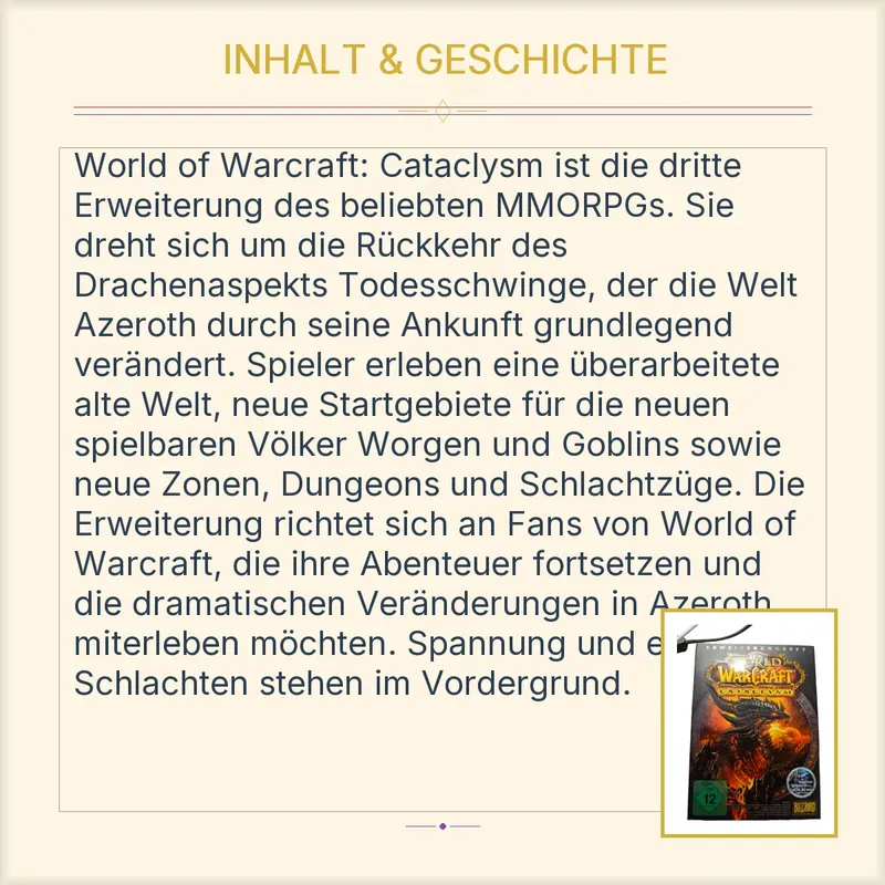 World of Warcraft Cataclysm Erweiterungsset PC DVD-ROM Blizzard 3