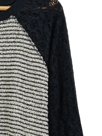 Conleys Damen Pullover Mehrfarbig Größe 34/XS Langarm mit Spitze