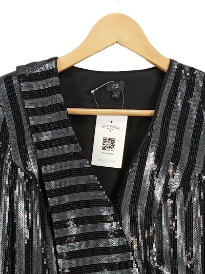 River Island Damen Jumpsuit Gr. 32/XXS Silber Pailletten Elegant Party