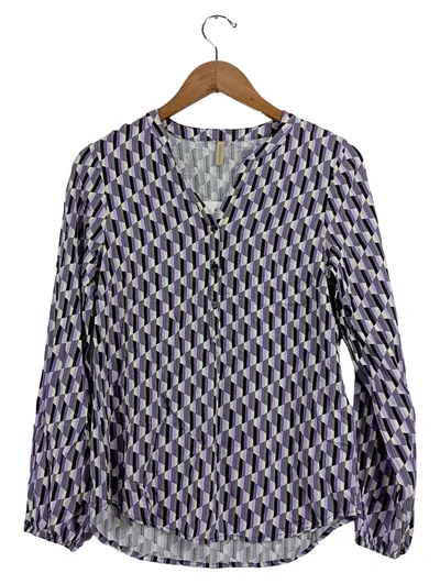 Soyaconcept Damen Bluse Gr. S geometrisches Muster Lila Viskose