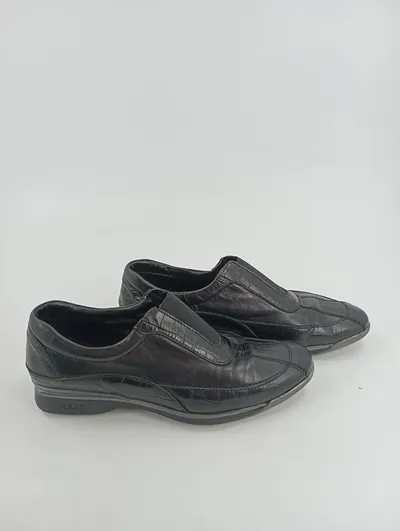 Lario Damen Slipper Gr. 38 Schwarz Casual Leder Schuhe