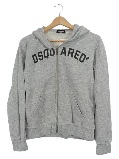DSQUARED2 Kinder Sweatjacke Hoodie Gr. 158/16Y Grau Logo Kapuze