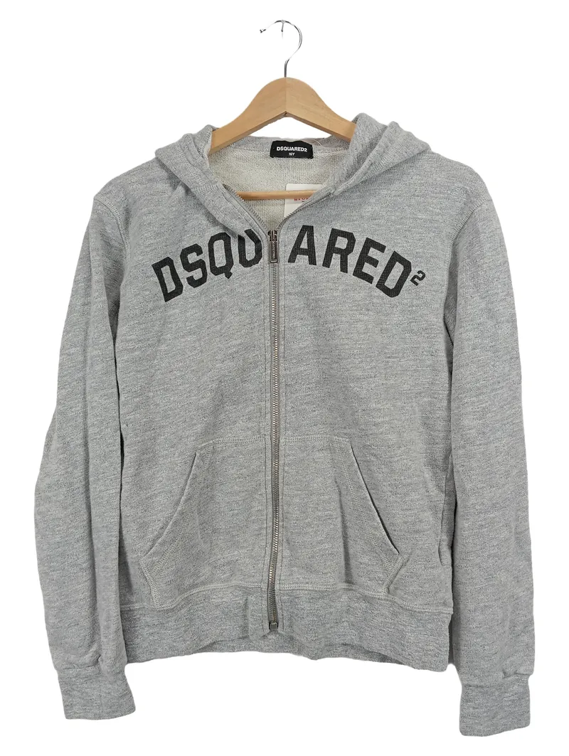 DSQUARED2 Kinder Sweatjacke Hoodie Gr. 158/16Y Grau Logo Kapuze 1