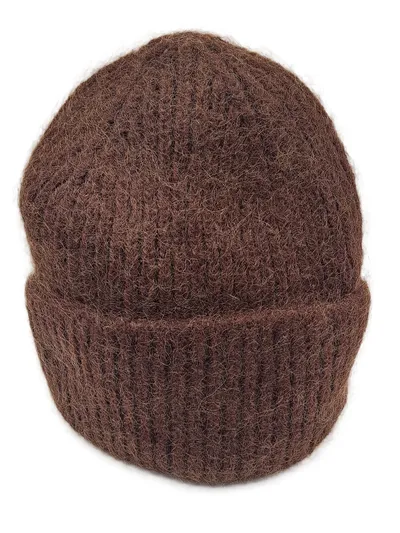 & Other Stories Strickmütze Damen Wolle Rippstrick Beanie Braun Onesize