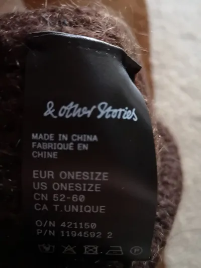 & Other Stories Strickmütze Damen Wolle Rippstrick Beanie Braun Onesize