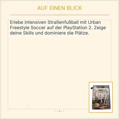 Urban Freestyle Soccer PlayStation 2 PS2 Acclaim Straßenfußball Spiel PAL