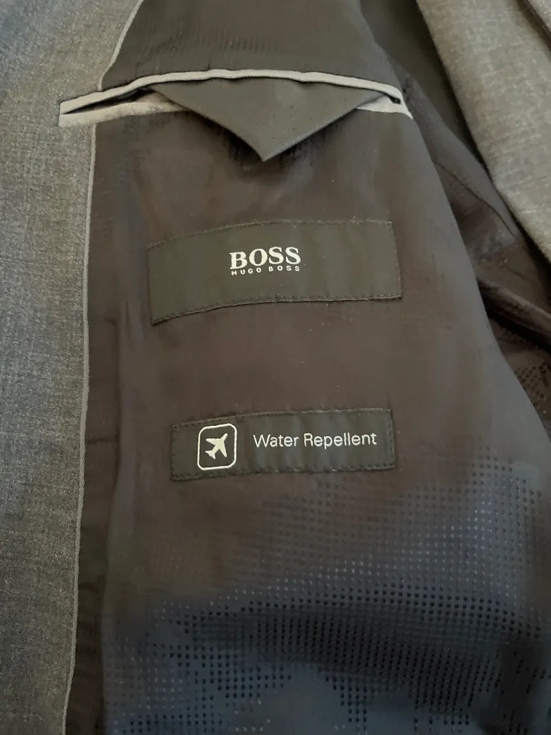HUGO BOSS Anzug Herren Gr. 50 Grau Wolle Water Repellent Business 3