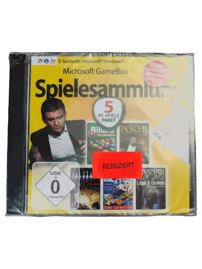 Microsoft GameBox 5 PC Spiele Paket Logik Denken Knobeln Billard Poker Karten
