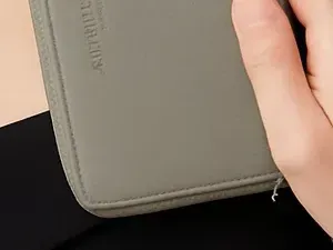 Liebeskind Berlin Damen Geldbörse Leder Grau Reißverschluss Portemonnaie 3