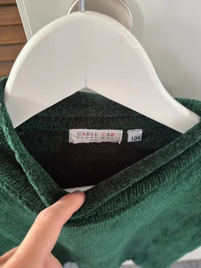 Cable Car Clothiers Kinder Pullover Gr. 104 Grün Chenille Rollkragen