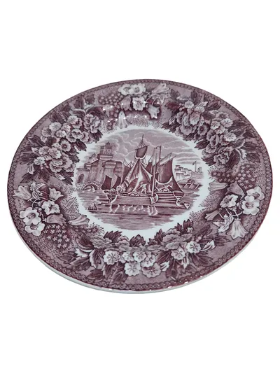 Wedgwood Kuchenteller Ferrara Vintage Rot Porzellan