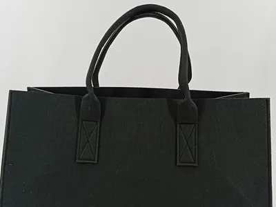 G. Wurm Schwarzer Filz Shopper Tasche Damen Praktisch Alltag