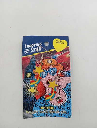 Lady Luck Rules OK Stern Meteor Ohrringe Damen Mehrfarbig Metall Bunt 6cm