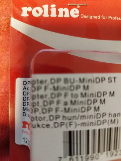 ROLINE Video Adapter DisplayPort Buchse auf MiniDP Stecker Schwarz