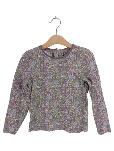 Next Langarmshirt Mädchen Lila Blumenmuster Baumwolle Gr. 116