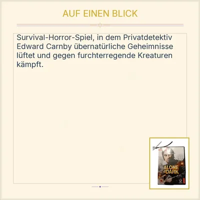 Atari Alone in the Dark Survival Horror Spiel PC DVD-ROM Englisch ab 16