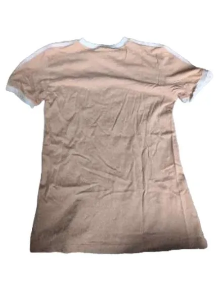 adidas Originals Damen T-Shirt Gr. 34/XS Beige Streifen Logo Baumwolle Freizeit 5