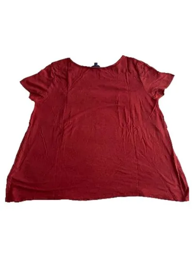 Tom Tailor Damen T-Shirt Gr. XL Rot Viskose Lochmuster Casual