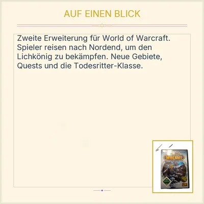 World of Warcraft Wrath of the Lich King Erweiterungsset PC DVD-ROM