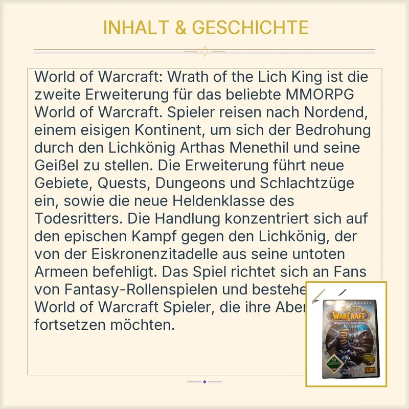 World of Warcraft Wrath of the Lich King Erweiterungsset PC DVD-ROM 3