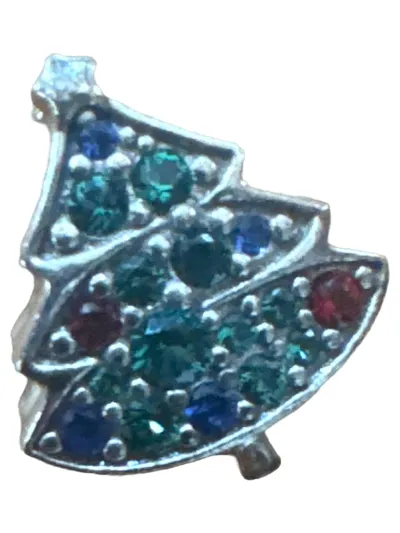 Pandora Damen Charm Anhänger Weihnachtsbaum Silber Mehrfarbig Strass