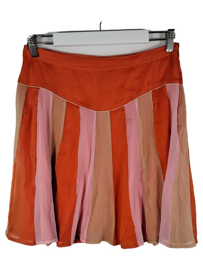 GOSHA by Vero Moda Faltenrock Damen Gr. 36 Orange Rosa Gestreift Retro