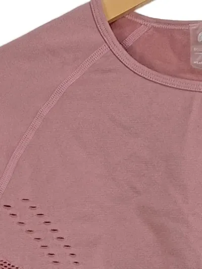 Oceans Apart Damen Sport Shirt Langarm Rosa Gr. M Lochmuster Polyamid