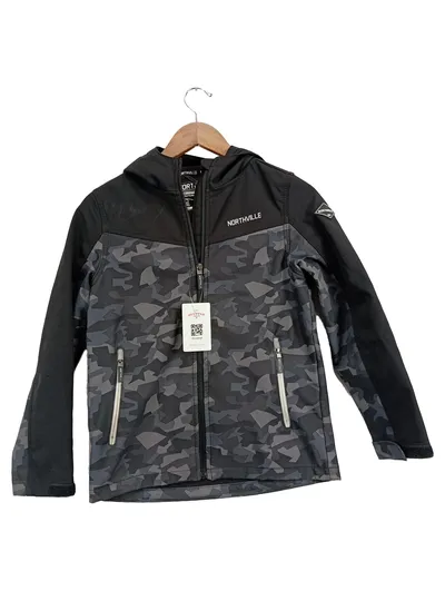 NORTHVILLE Kinder Softshell Outdoorjacke Camouflage Gr. 146 Grau