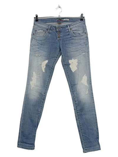 Please Damen Destroyed Jeans Blau W31 L33 Baumwolle Casual Hose