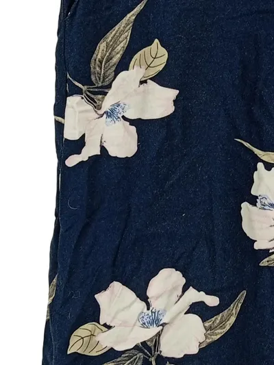 Soyaconcept Damen Caprihose XS Blau Viskose Blumenmuster Stoffhose Casual