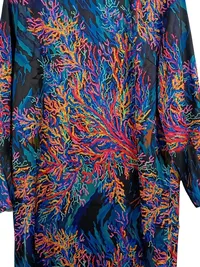 ANNI FOR FRIENDS Damen Freizeitkleid Gr. 42 Mehrfarbig Korallenmuster Langarm 3