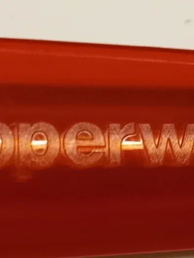 Tupperware Salatbesteck 2-teilig Orange Rot Vintage Kunststoff 29cm