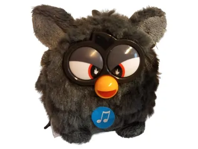 Furby Plüschfigur Eule Kuscheltier mit Sound Grau 9cm Kinder Polyester