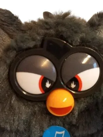 Furby Plüschfigur Eule Kuscheltier mit Sound Grau 9cm Kinder Polyester