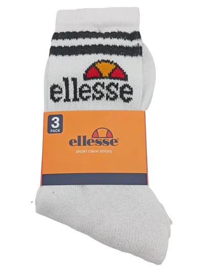 Ellesse Sport Crew Socks 3er Pack Socken Weiß Gr. 39-42 Sportsocken