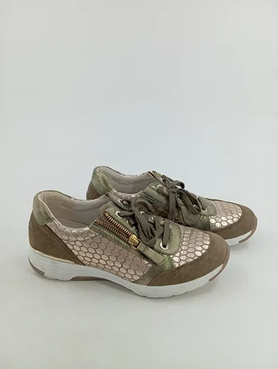 Gabor Damen Sneaker low Gr. 38 Modisch Mehrfarbig Metallic Reißverschluss