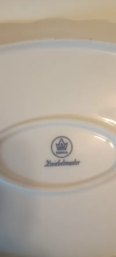 KAHLA Zwiebelmuster Servierplatte oval 34cm Porzellan Blau Weiß