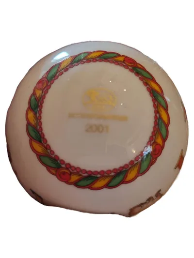 Hutschenreuther Weihnachtskugel 2001 Zirkus Affe Porzellan Kugel