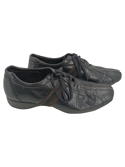 Lario Herren Leder Schnürschuhe Sneaker Gr. 39 Schwarz Casual